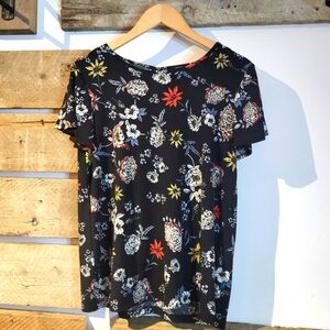 Jones New York Floral Black Women's Top